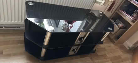 Photo of free Black and silver glass TV unit (CO6) #2