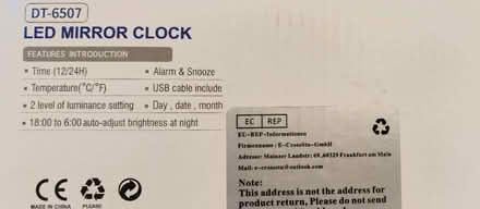 Photo of free LED mirror alarm clock (Stokenchurch HP14 3) #2