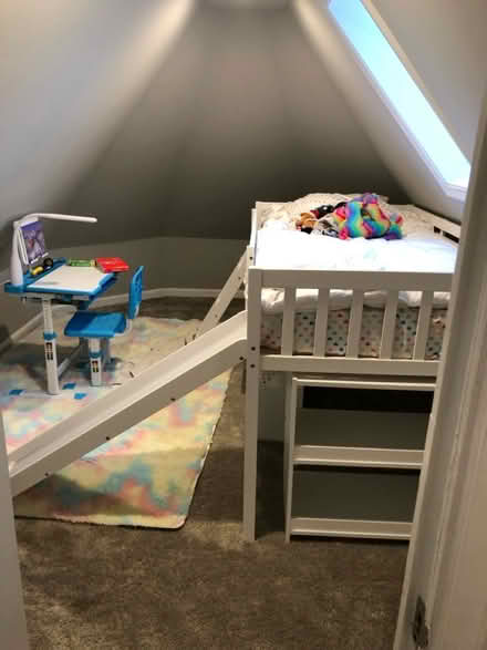 Photo of free Low loft bed with shelves (white) (16th St Heights/Petworth) #4