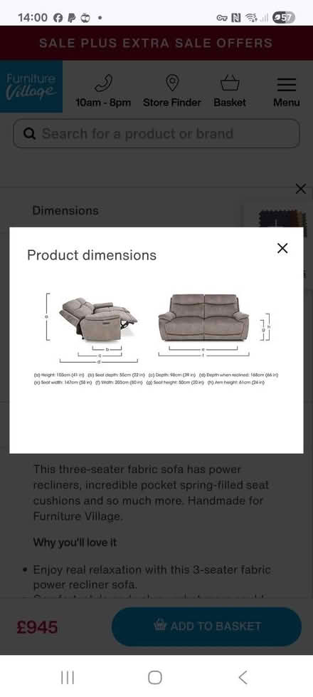 Photo of free 3 seater Blue Fabric sofa (BD11 Drighlington) #3