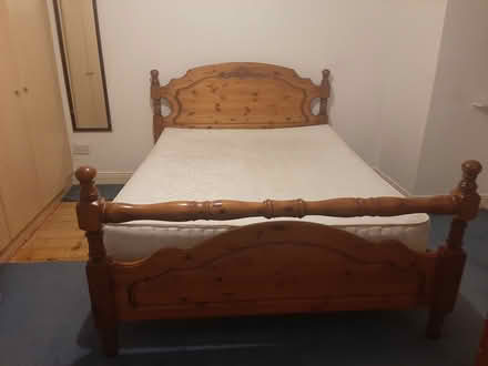 Photo of free King size solid pine bed (Blanchardstown) #1