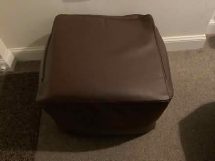 Photo of free Large brown faux leather cube pouffe (Cottingham HU16) #1