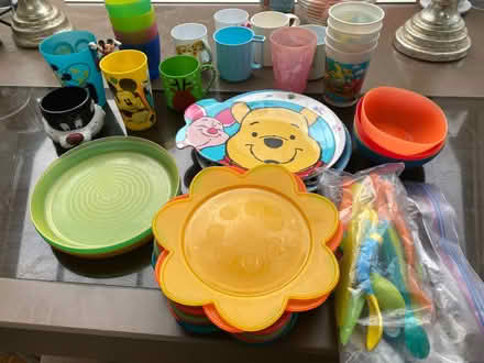 Photo of free Selection kids plastic plates, bowls, cups and cutlery (Ealing W5) #1