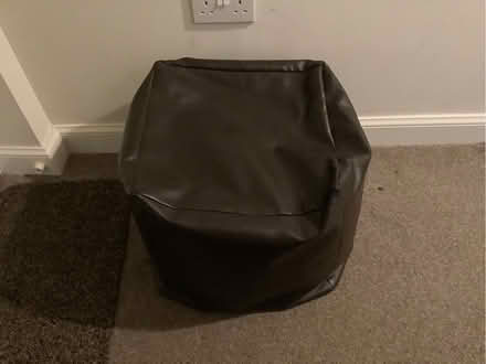 Photo of free Brown faux leather cube pouffe (Cottingham HU16) #1