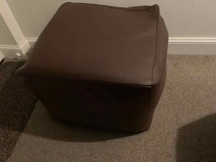 Photo of free Large brown faux leather cube pouffe (Cottingham HU16) #2