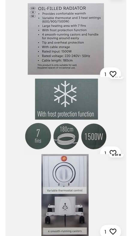 Photo of free Electric radiator oil-filled, small (North Laines) #2