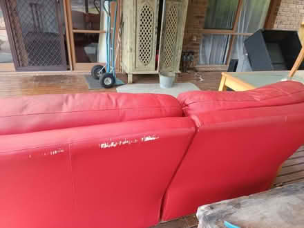 Photo of free Red leather recliner sofa (Lilydale 3140) #4