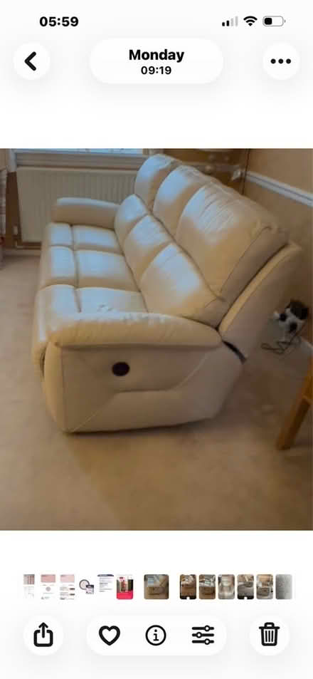 Photo of free 3 seater recliner sofa & recliner armchair (Poplars SG2) #4