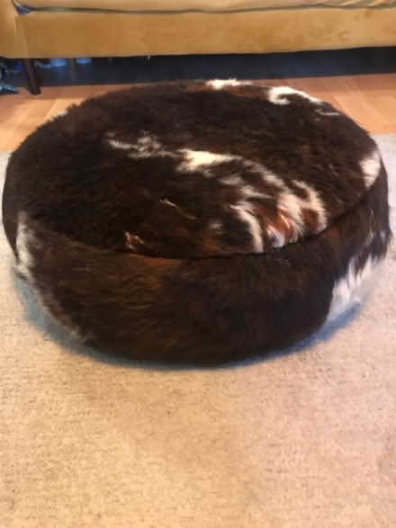 Photo of free Cowhide print pouffe (SE8 Deptford) #1