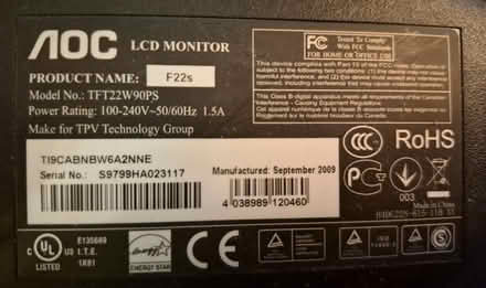 Photo of free 21.5" 1920x1024 full HD computer monitor (Manor Farm KT14) #2