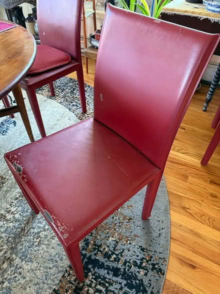 Photo of free 8 Burgundy dining chairs (red hook 12571) #3