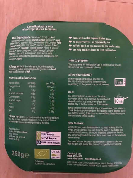 Photo of free 13 x hipp organic veg cannelloni (Enfield EN1) #2