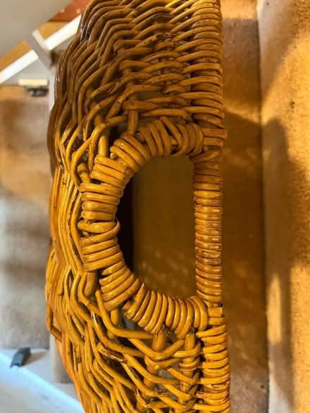 Photo of free Large shallow wicker basket with padding. (Linslade LU7) #4