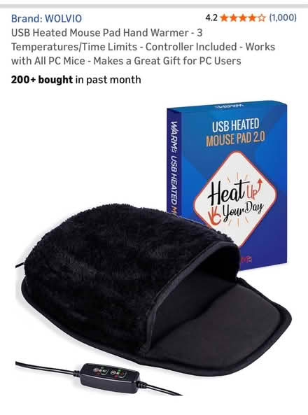 Photo of free USB heated mouse pad hand warmer (Above Oakland Zoo) #2