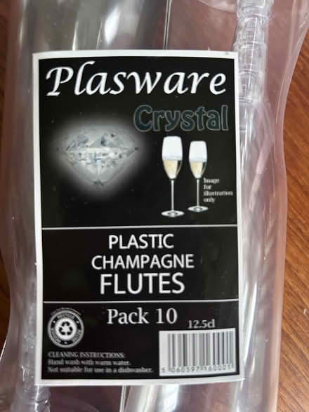 Photo of free Clear Plastic Champagne Flutes (Middleton on Sea PO226) #1