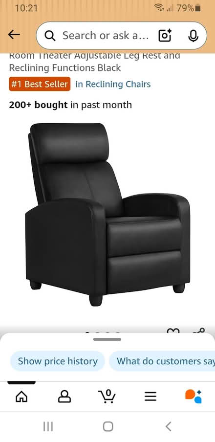 Photo of free Black recliner chair (S5 parson Cross) #1