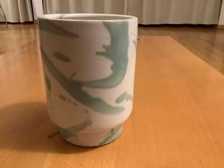 Photo of free Cream and green ceramic pot (Barbican EC2Y) #1