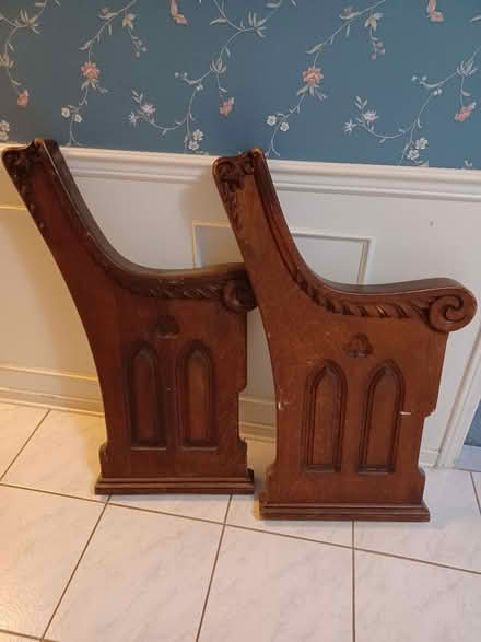 Photo of free Oak pew ends (Bronte) #1