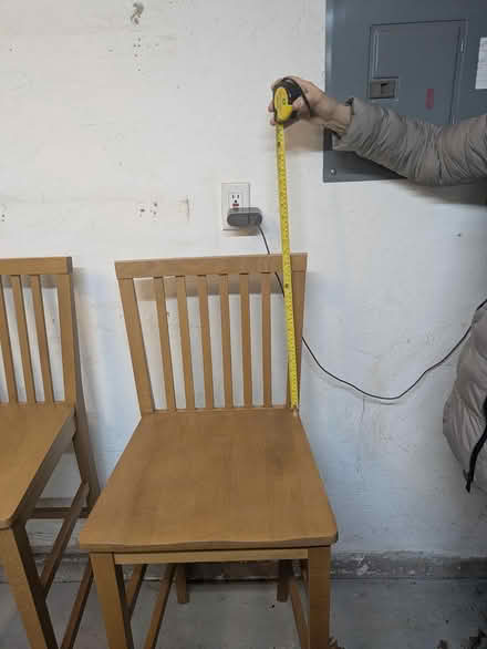 Photo of free 2 Tall solid wood chairs (Lexington. Near center.) #4