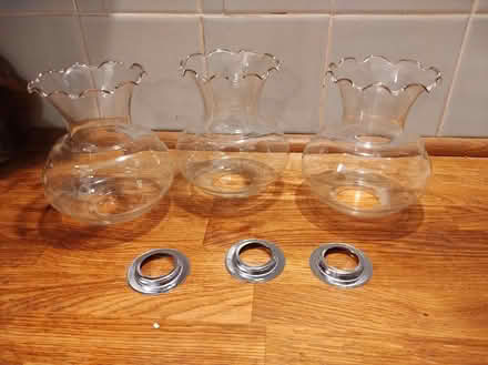 Photo of free 3 clear glass lampshades (Higher Hurdsfield SK10) #1
