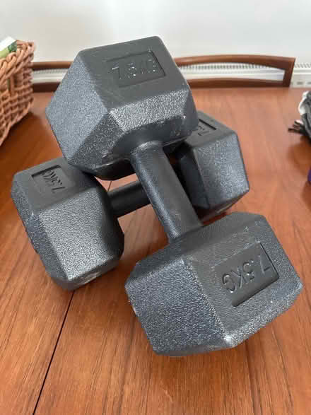 Photo of free 7.5kg hand weights (Hitchin (South)) #1