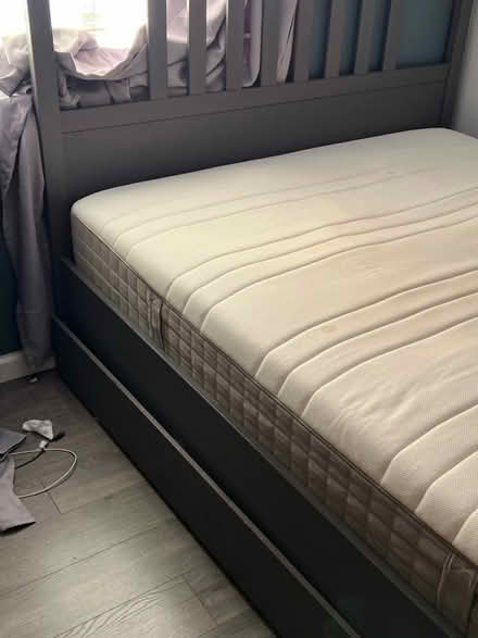 Photo of free Queen IKEA bed with 2-drawers (94089) #2