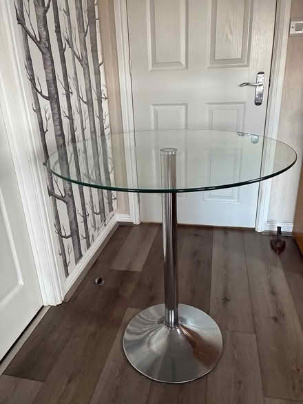 Photo of free Round glass table (Ashington West Sussex.) #1