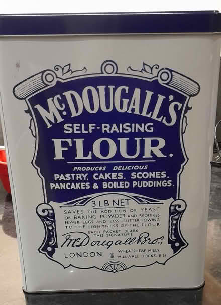 Photo of free Empty tin with MocDougall's Flour design (Haslingfield CB23) #1