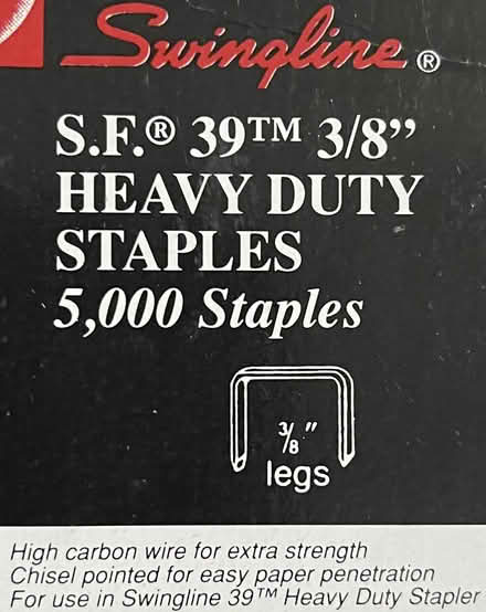 Photo of free 3/8” swingline heavy duty staples (Silver Spring MD) #1
