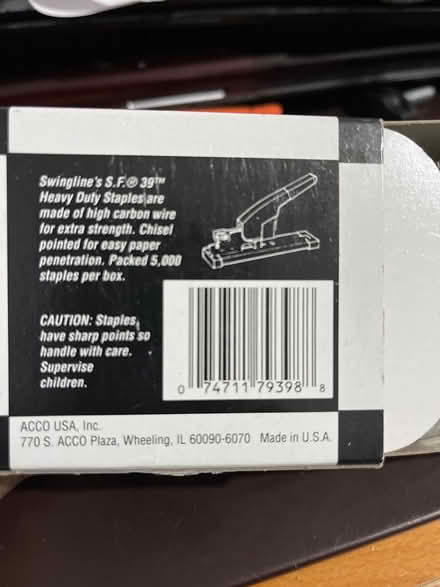 Photo of free 3/8” swingline heavy duty staples (Silver Spring MD) #2