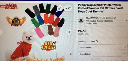 Photo of free Red Wool, Toy Dog Pull Over Jumper (Liverpool L6) #3