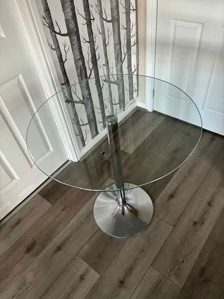 Photo of free Round glass table (Ashington West Sussex.) #2