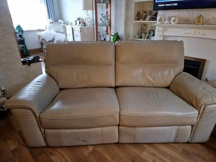 Photo of free Cream leather coach (Milltown) #2
