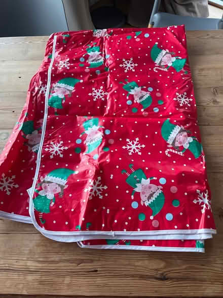 Photo of free Christmas plastic tablecloth (Woodmancote GL11) #1