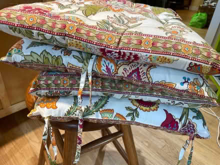 Photo of free 4 Tie-on chair cushions (Redwood City (south end)) #1