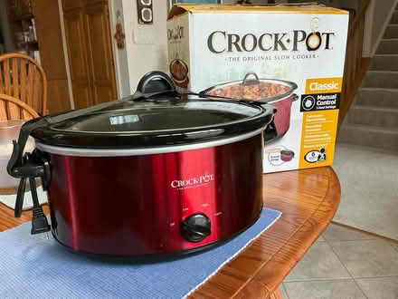 Photo of free 6 qt Red Manual Crockpot (Crownsville-E. Mahogany Lane) #1