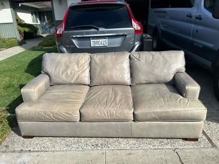 Photo of free Pottery Barn leather couch (Loma Verde Ave, Palo Alto) #1