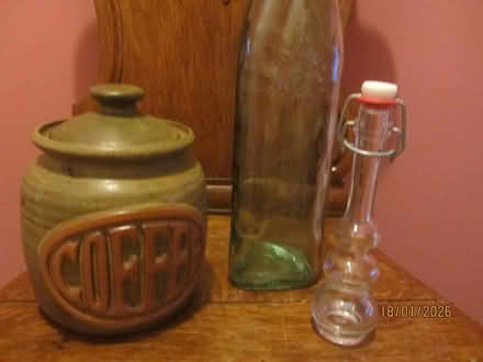 Photo of free Coffee jar and 2 glass bottles (Shepperton) #2