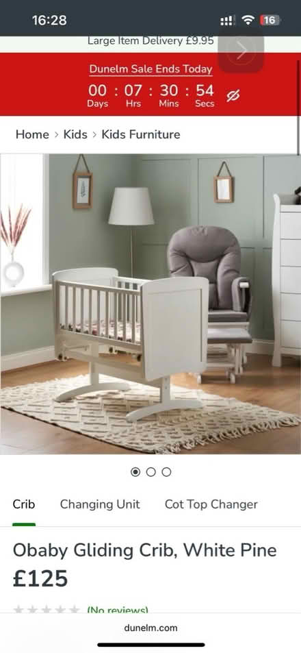 Photo of free Gliding Crib, White Pine (West malling) #1