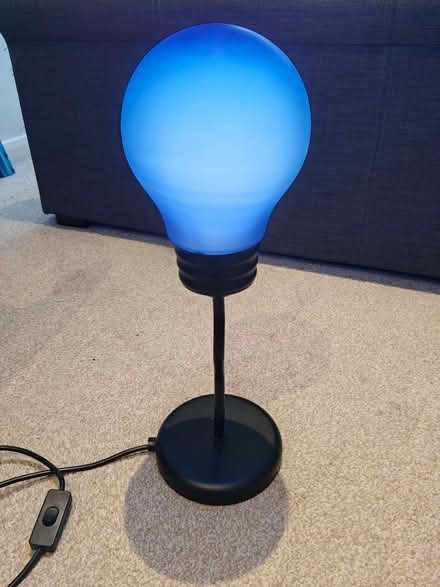 Photo of free Lamp with blue glass shade (Northway OX3) #1