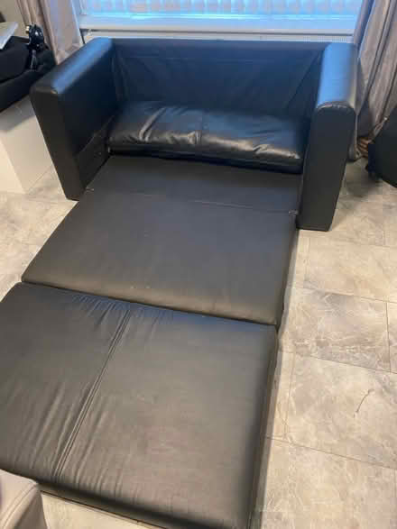 Photo of free 2 seater leather sofa bed (Croxteth L11) #3