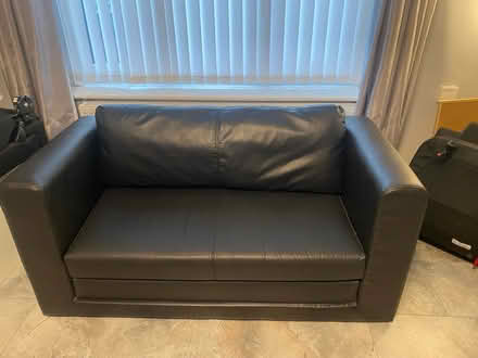 Photo of free 2 seater leather sofa bed (Croxteth L11) #1
