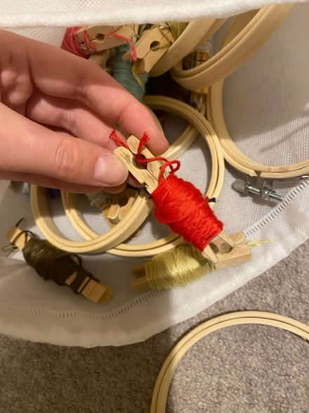 Photo of free Embroidery thread and hoops (Amersham HP6) #3