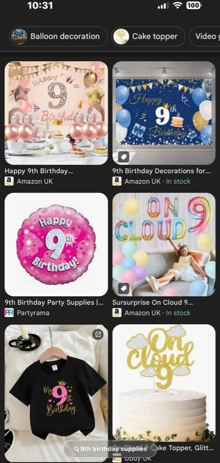 Photo of 9th birthday party supplies (Old Whittington S41) #1