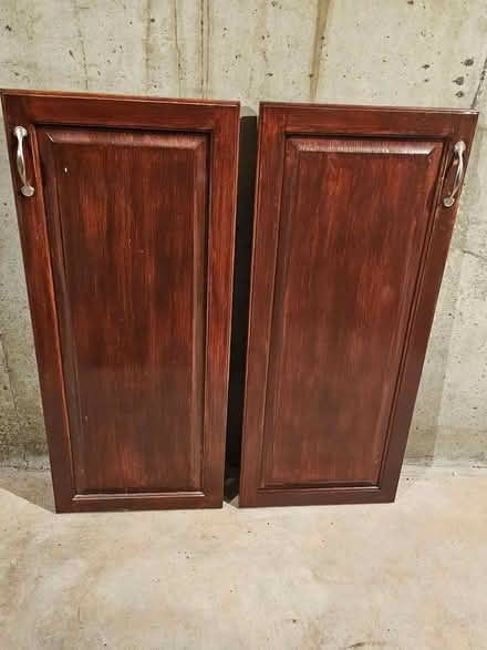 Photo of free 2 solid wood cabinet doors (Raritan Township/Ringoes) #1