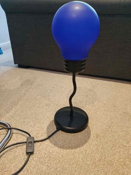 Photo of free Lamp with blue glass shade (Northway OX3) #2