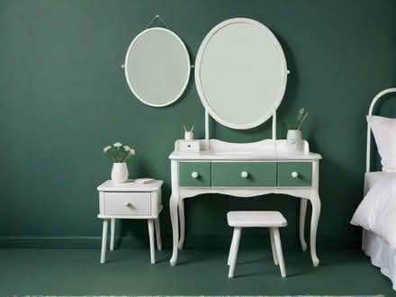 Photo of white dressing table and bedside cabinet (Carnforth LA5) #1