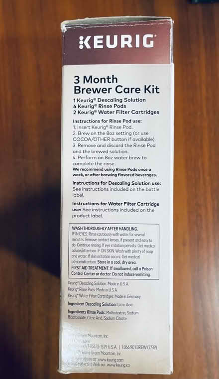 Photo of free Keurig 3Month Brewer Care Kit (Reston, VA) #2