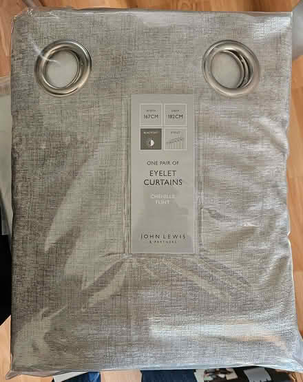 Photo of free Pair Of Grey Eyelet Curtains (DA2) #1