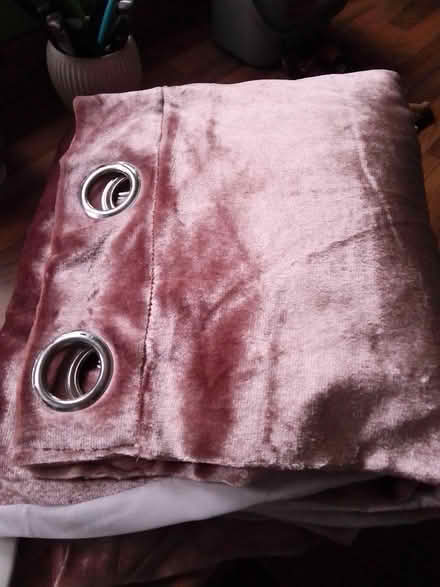 Photo of free Dusky pink long length curtains (Killamarsh S21) #1